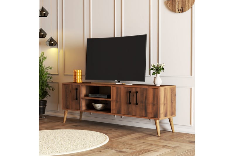 Tv-benk Zakkum 150x52 cm - Brun - TV benk & mediabenk