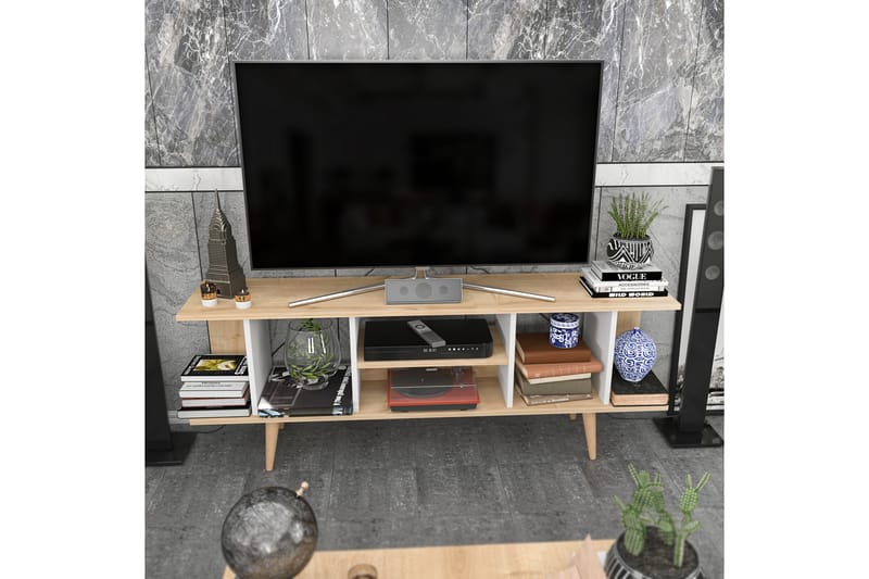 Tv-benk Zakkum 160x38,6 cm - Blå - TV benk & mediabenk