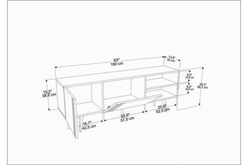 Tv-benk Zakkum 160x38,6 cm - Blå - Møbler - TV- & Mediamøbler - TV benk & mediabenk