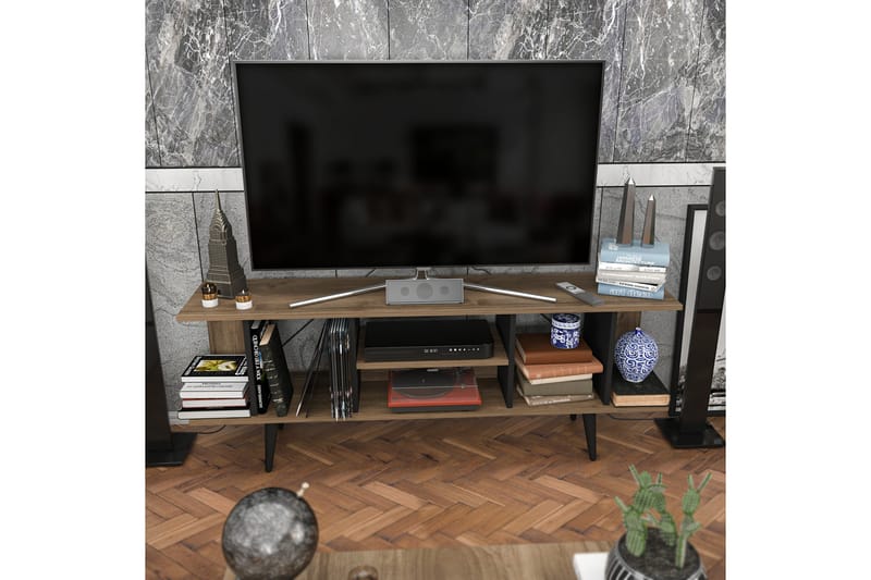 Tv-benk Zakkum 160x38,6 cm - Brun - TV benk & mediabenk