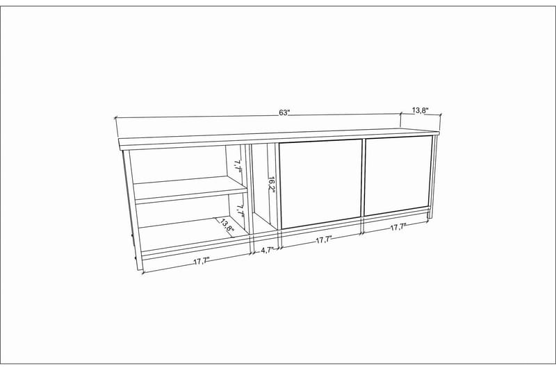 Tv-benk Zakkum 160x50,8 cm - Antrasitt - TV benk & mediabenk