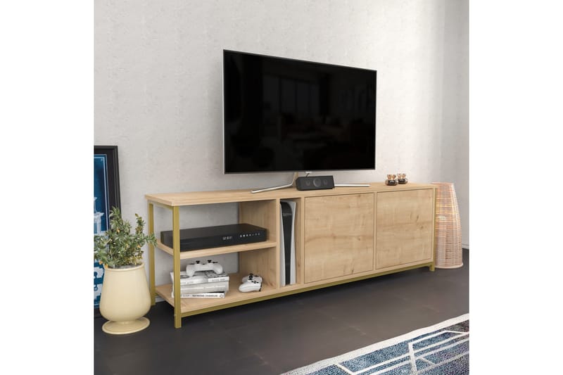 Tv-benk Zakkum 160x50,8 cm - Brun - TV benk & mediabenk