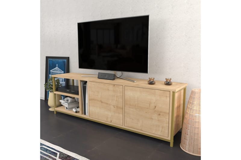 Tv-benk Zakkum 160x50,8 cm - Brun - TV benk & mediabenk