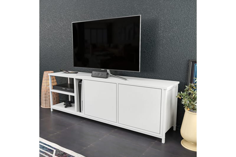 Tv-benk Zakkum 160x50,8 cm - Hvit - TV benk & mediabenk