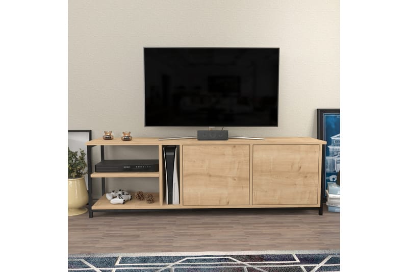 Tv-benk Zakkum 160x50,8 cm - Svart - TV benk & mediabenk