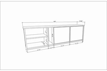 Tv-benk Zakkum 160x50,8 cm - Svart - Møbler - TV- & Mediamøbler - TV benk & mediabenk