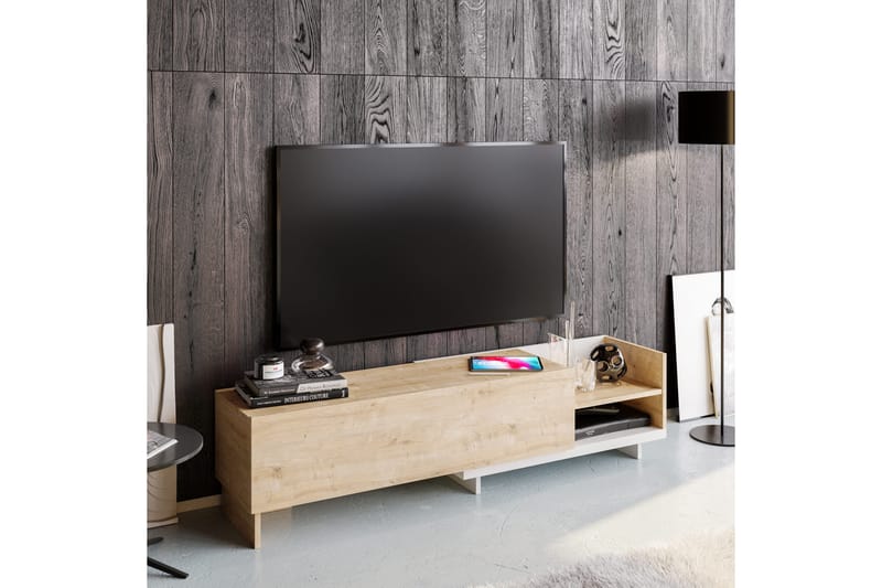 Tv-benk Zakkum 165x41 cm - Hvit - TV benk & mediabenk