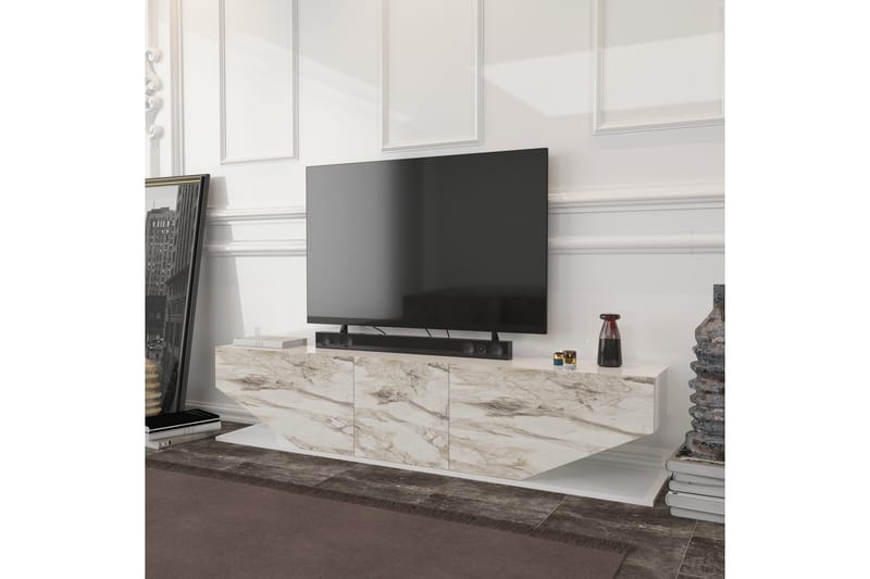 Tv-benk Zakkum 180x45 cm - Hvit - TV benk & mediabenk