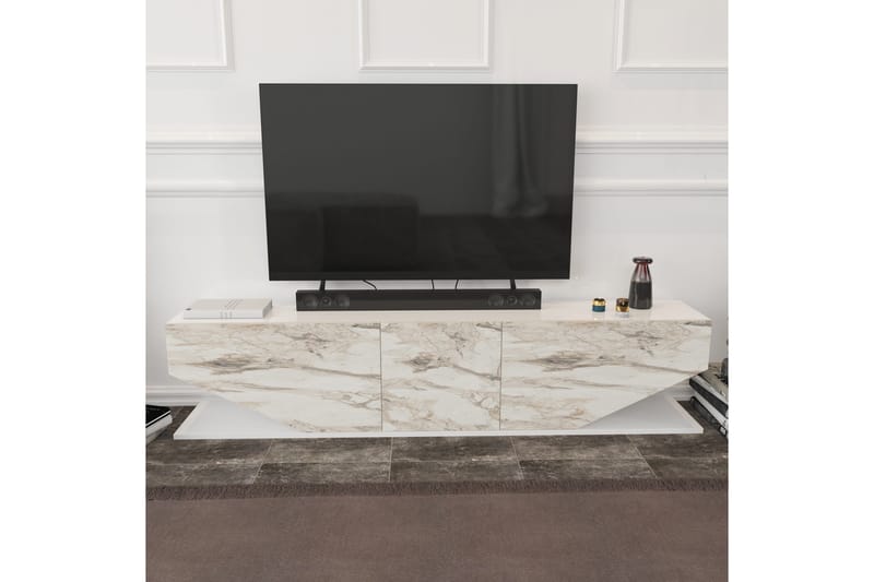 Tv-benk Zakkum 180x45 cm - Hvit - TV benk & mediabenk