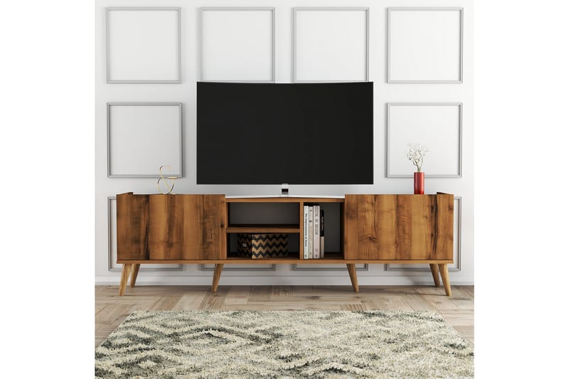Tv-benk Zakkum 180x52 cm - Brun - Møbler - TV- & Mediamøbler - TV benk & mediabenk