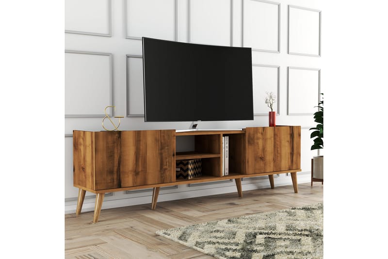 Tv-benk Zakkum 180x52 cm - Brun - Møbler - TV- & Mediamøbler - TV benk & mediabenk