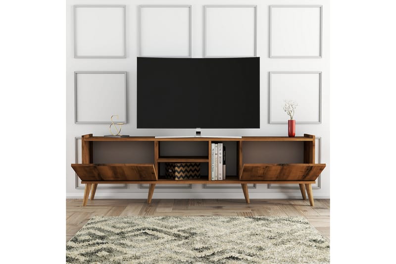 Tv-benk Zakkum 180x52 cm - Brun - Møbler - TV- & Mediamøbler - TV benk & mediabenk