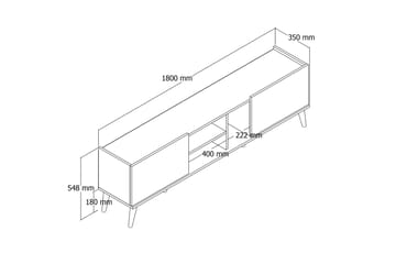 Tv-benk Zakkum 180x52 cm - Brun - Møbler - TV- & Mediamøbler - TV benk & mediabenk