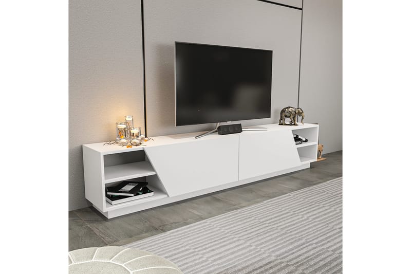 Tv-benk Zakkum 240x47,4 cm - Hvit - TV benk & mediabenk
