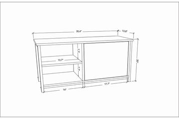 Tv-benk Zakkum 89,6x50,8 cm - Hvit - Møbler - TV- & Mediamøbler - TV benk & mediabenk