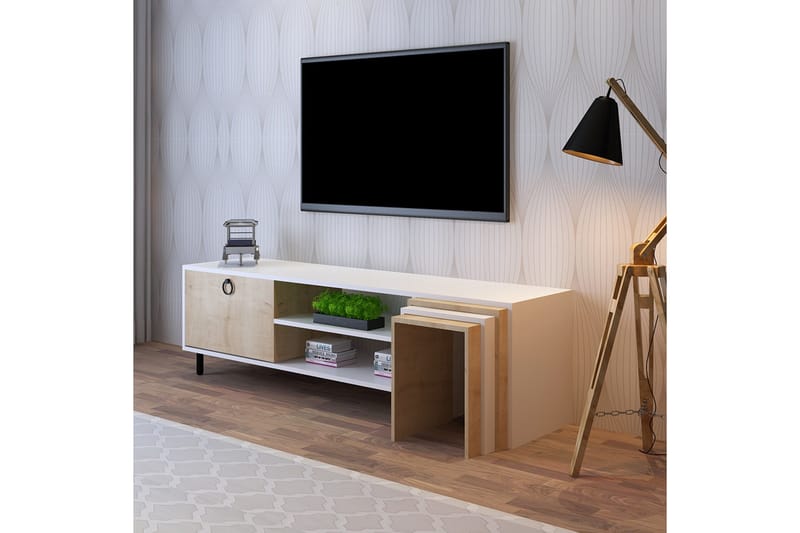 TV-benk Zigone 180 cm - Natur/Hvit - TV benk & mediabenk