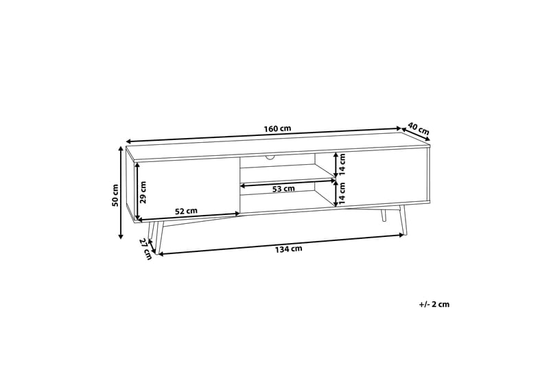 TV-Benk Pestano 160 cm - Tre|Natur - TV benk & mediabenk