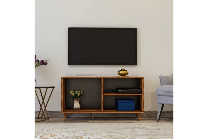 TV-Benk Pitchford 100 cm - Valnøtt - Møbler - TV- & Mediamøbler - TV benk & mediabenk