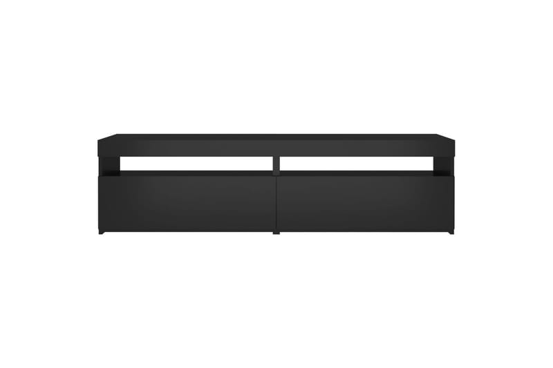 TV-benker 2 stk med LED-lys svart 75x35x40 cm - Svart - TV benk & mediabenk