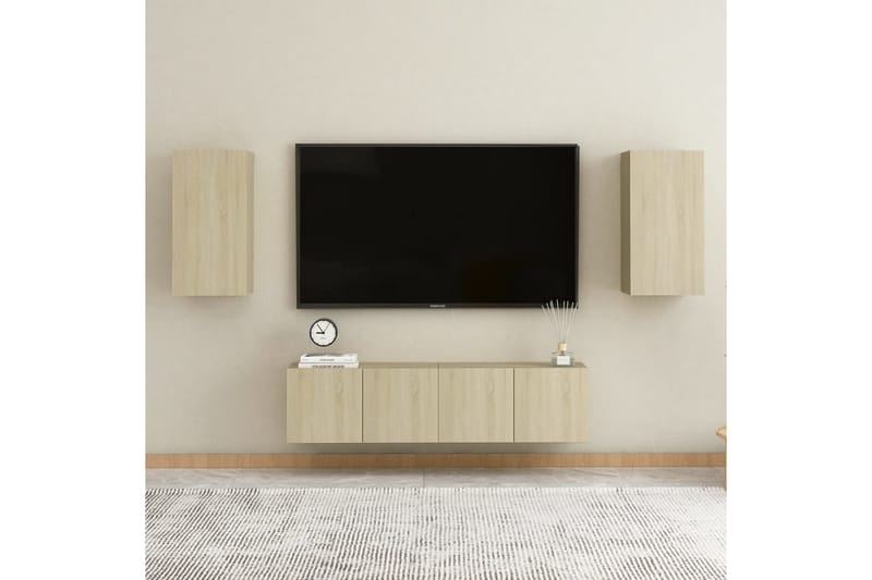 TV-benker 2 stk sonoma eik 30,5x30x60 cm sponplate - Brun - TV benk & mediabenk