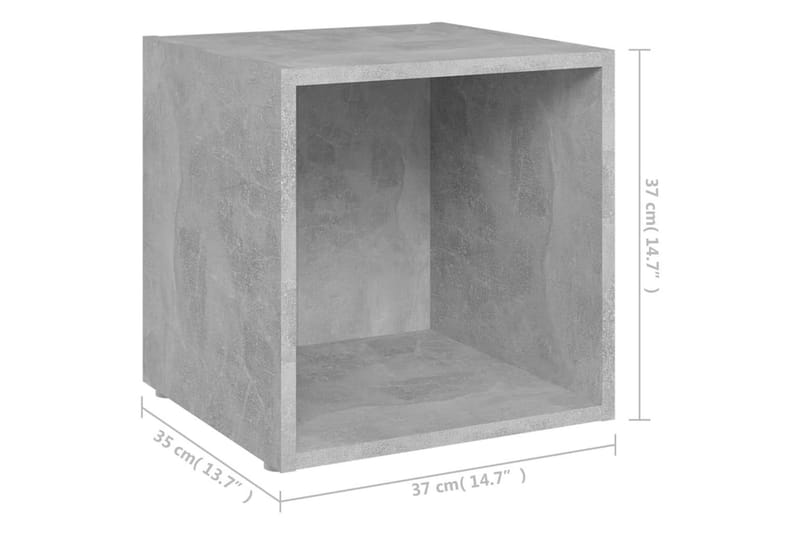 TV-benker 4 stk betonggrå 37x35x37 cm sponplate - Grå - TV benk & mediabenk