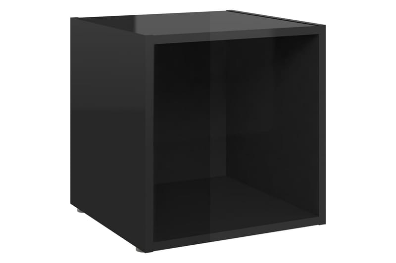 TV-benker 4 stk høyglans svart 37x35x37 cm sponplate - Svart - TV benk & mediabenk