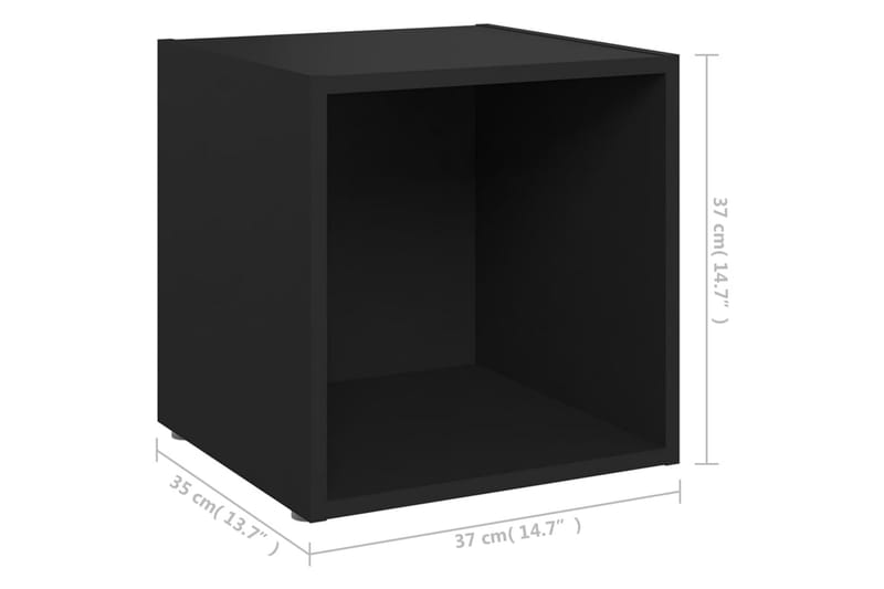 TV-benker 4 stk svart 37x35x37 cm sponplate - Svart - TV benk & mediabenk