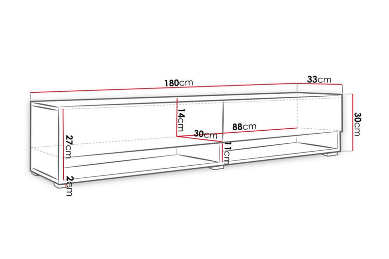 Tv-skap Lourmais 180 cm - Natur - TV benk & mediabenk