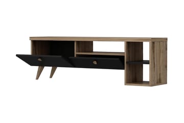 TV Stand 150 cm Svart/Eik - Svart/Natur - Møbler - TV- & Mediamøbler - TV benk & mediabenk