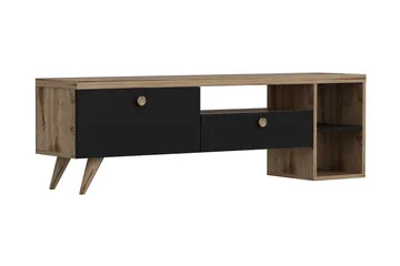 TV Stand 150 cm Svart/Eik - Svart/Natur - Møbler - TV- & Mediamøbler - TV benk & mediabenk