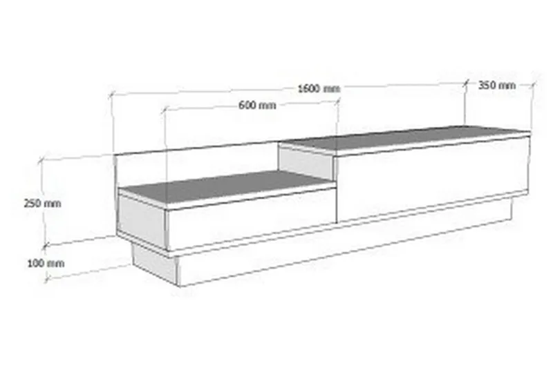 TV Stand 160 cm Eik/Hvit - Hvit/Natur - Møbler - TV- & Mediamøbler - TV benk & mediabenk