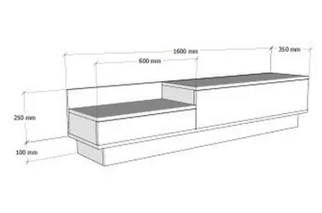 TV Stand 160 cm Eik/Hvit - Hvit/Natur - Møbler - TV- & Mediamøbler - TV benk & mediabenk