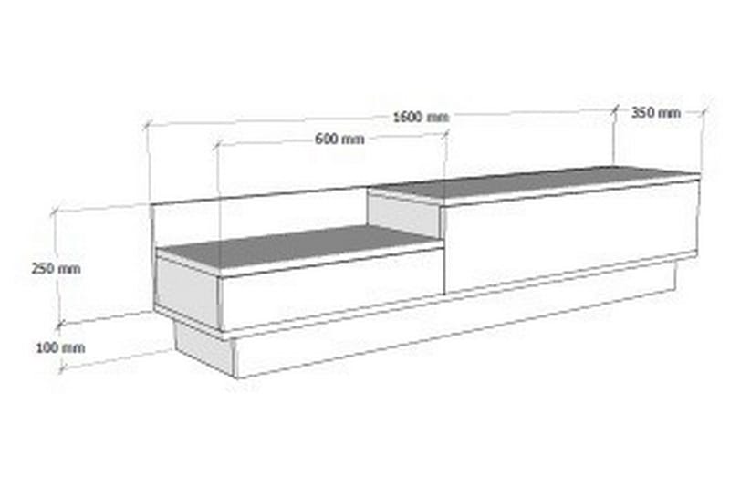 TV Stand 160 cm Eik/Hvit - Hvit/Natur - Møbler - TV- & Mediamøbler - TV benk & mediabenk
