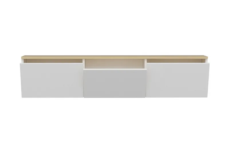 TV Stand 160 cm Hvit/Eik - Hvit/Natur - Møbler - TV- & Mediamøbler - TV benk & mediabenk