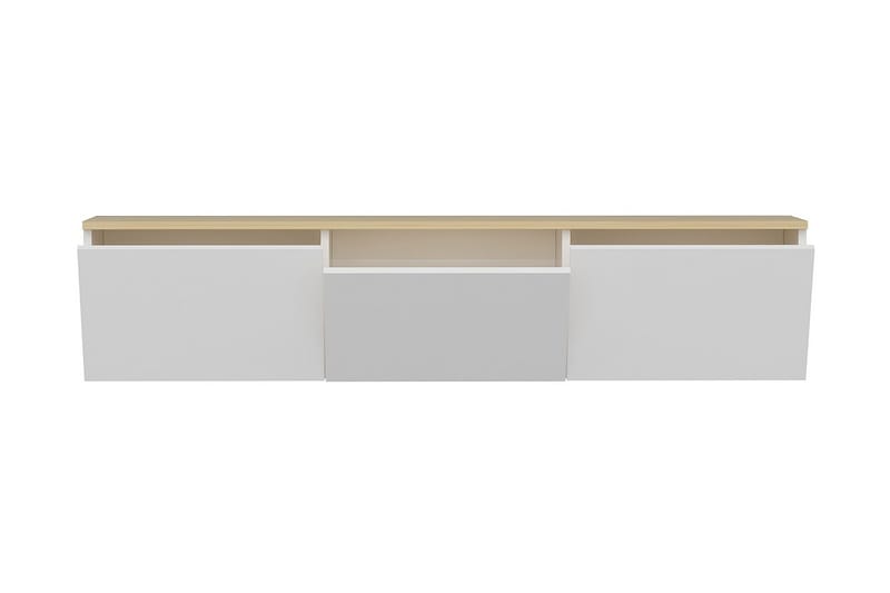 TV Stand 160 cm Hvit/Eik - Hvit/Natur - Møbler - TV- & Mediamøbler - TV benk & mediabenk