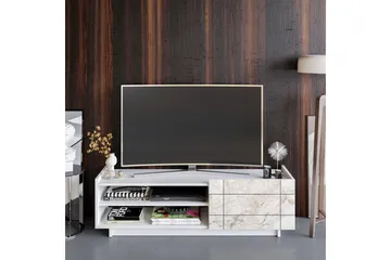 Ulica Tv-benk 140 cm Dør + 3 Hyller - Hvit - Møbler - TV- & Mediamøbler - TV benk & mediabenk