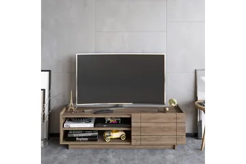 Ulica Tv-benk 140 cm Dør + 3 Hyller - Mørkebrun - Møbler - TV- & Mediamøbler - TV benk & mediabenk