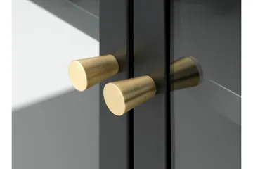 Umbri Gulvstående TV-benk 132 cm med Oppbevaring i Metall og Glass - Svart - Møbler - TV- & Mediamøbler - TV benk & mediabenk