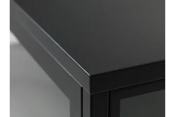 Umbri Gulvstående TV-benk 132 cm med Oppbevaring i Metall og Glass - Svart - Møbler - TV- & Mediamøbler - TV benk & mediabenk