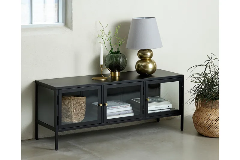 Umbri Tv-benk 132 cm - Svart - Møbler - TV- & Mediamøbler - TV benk & mediabenk