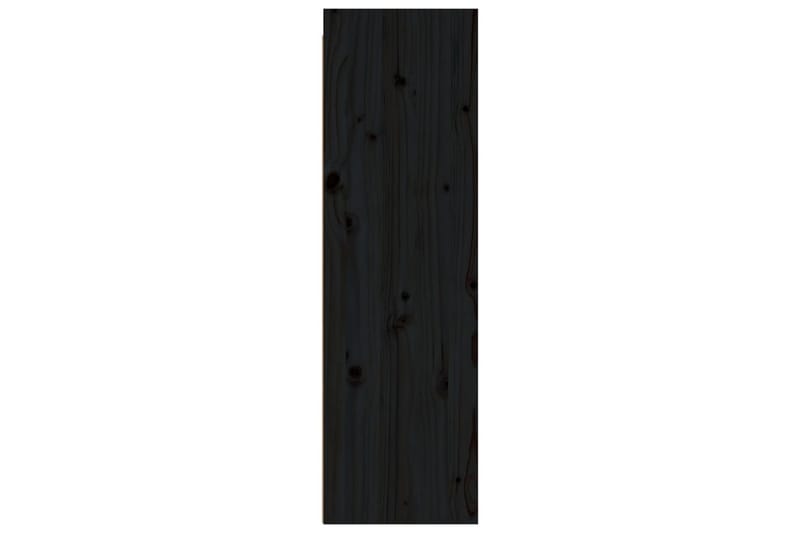 Veggskap 2 stk svart 30x30x100 cm heltre furu - Svart - TV benk & mediabenk