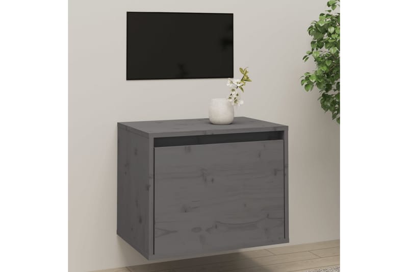Veggskap grå 45x30x35 cm heltre furu - Grå - TV benk & mediabenk