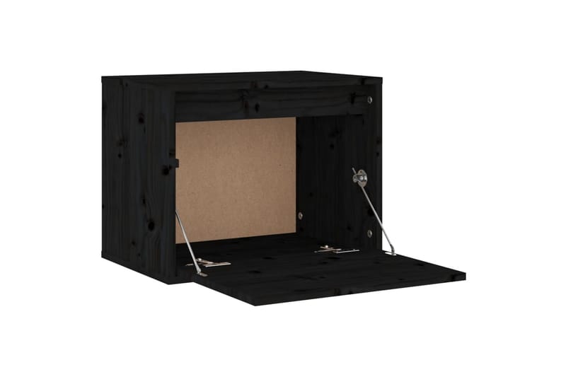 Veggskap svart 45x30x35 cm heltre furu - Svart - TV benk & mediabenk