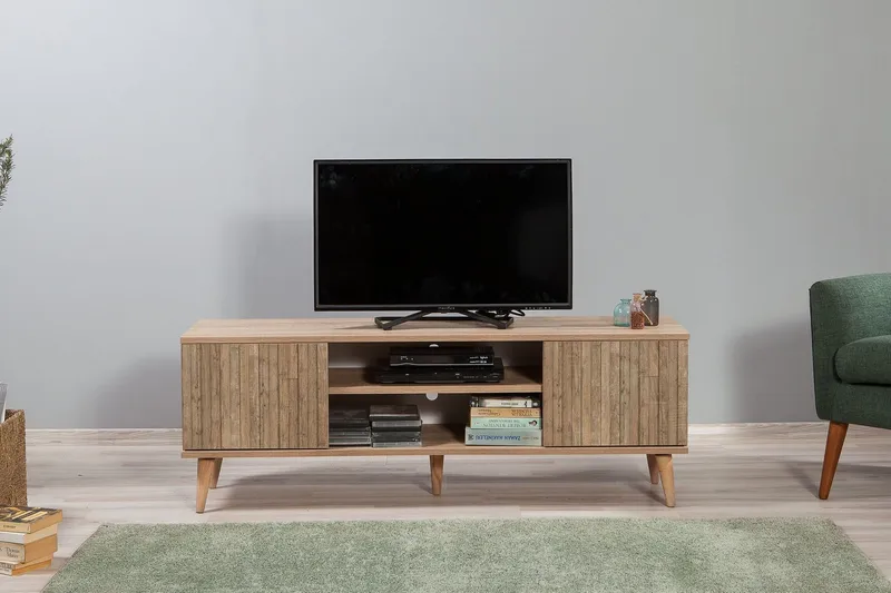 Vellavie TV-benk 140 cm Panel - Brun - Møbler - TV- & Mediamøbler - TV benk & mediabenk