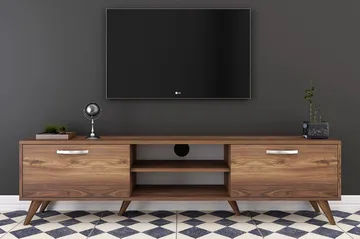 Virkesbo TV-benk med Oppbevaring 180 cm - Valnøtt / Brun / Rustikk - Møbler - TV- & Mediamøbler - TV benk & mediabenk