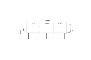 Zefiria Tv-benk 140 cm - Mørkebrun/Svart - Møbler - TV- & Mediamøbler - TV benk & mediabenk