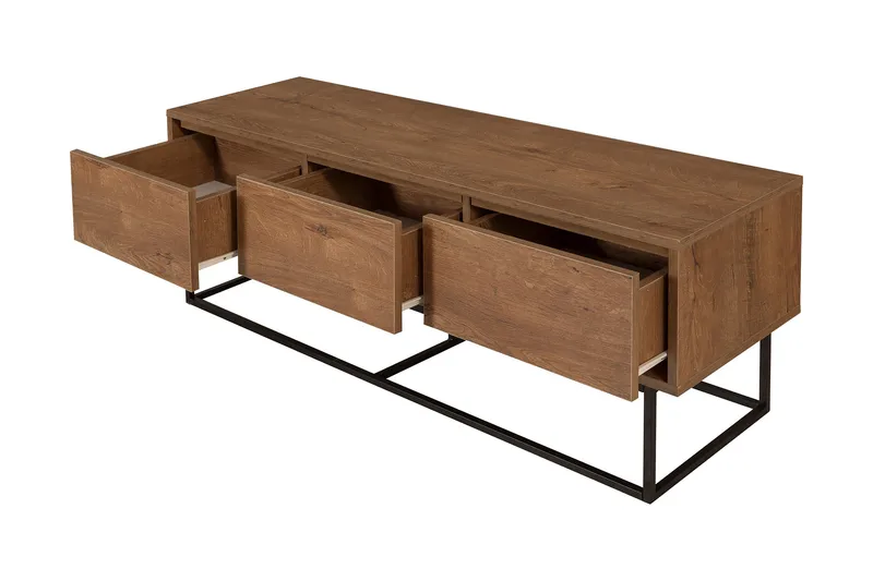 Zefiria Tv-benk 140 cm - Mørkebrun/Svart - Møbler - TV- & Mediamøbler - TV benk & mediabenk