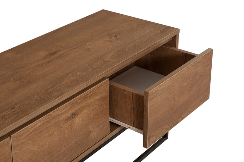 Zefiria Tv-benk 140 cm - Mørkebrun/Svart - Møbler - TV- & Mediamøbler - TV benk & mediabenk