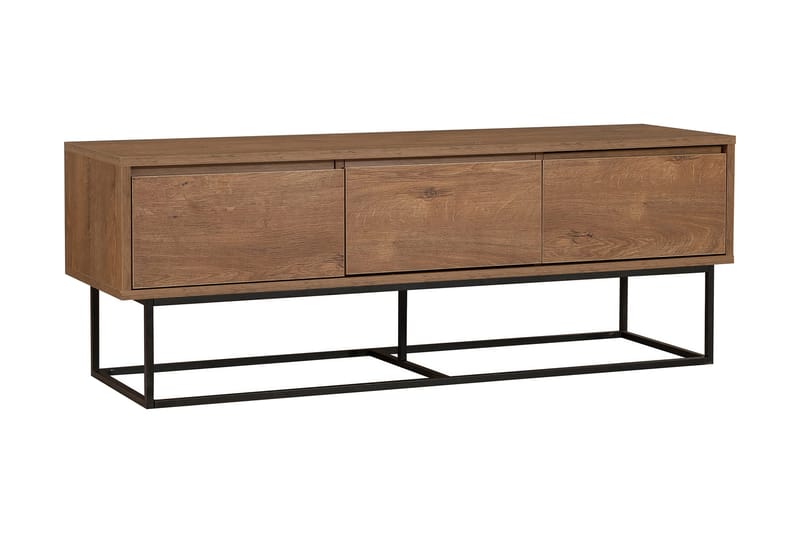 Zefiria Tv-benk 140 cm, Mørkebrun/Svart