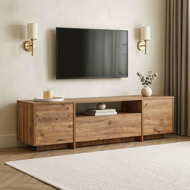 TV-benk Nordure Alvar (180 x 46 x 35 cm) Atlantic Pine - Atlantic Pine - Møbler - TV- & Mediamøbler - TV benk & mediabenk